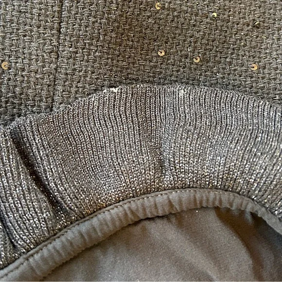 ST. JOHN Couture Black Sequin Tweed Ruffle Jacket Blazer Size 8 | Wool Silk - Picture 7 of 8